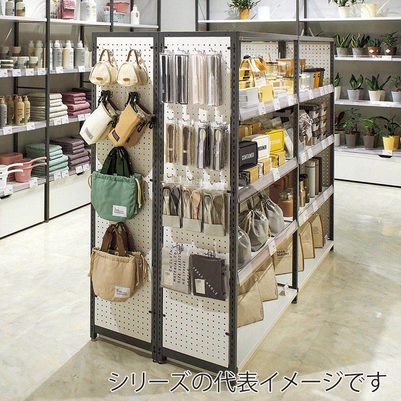 ストア・エキスプレス 店舗什器 ラテラル・ロコ サイドパネル 有孔 奥行40×高さ210cm用 ホワイト 61-809-7-4 1枚(ご注文単位1枚)【直送品】