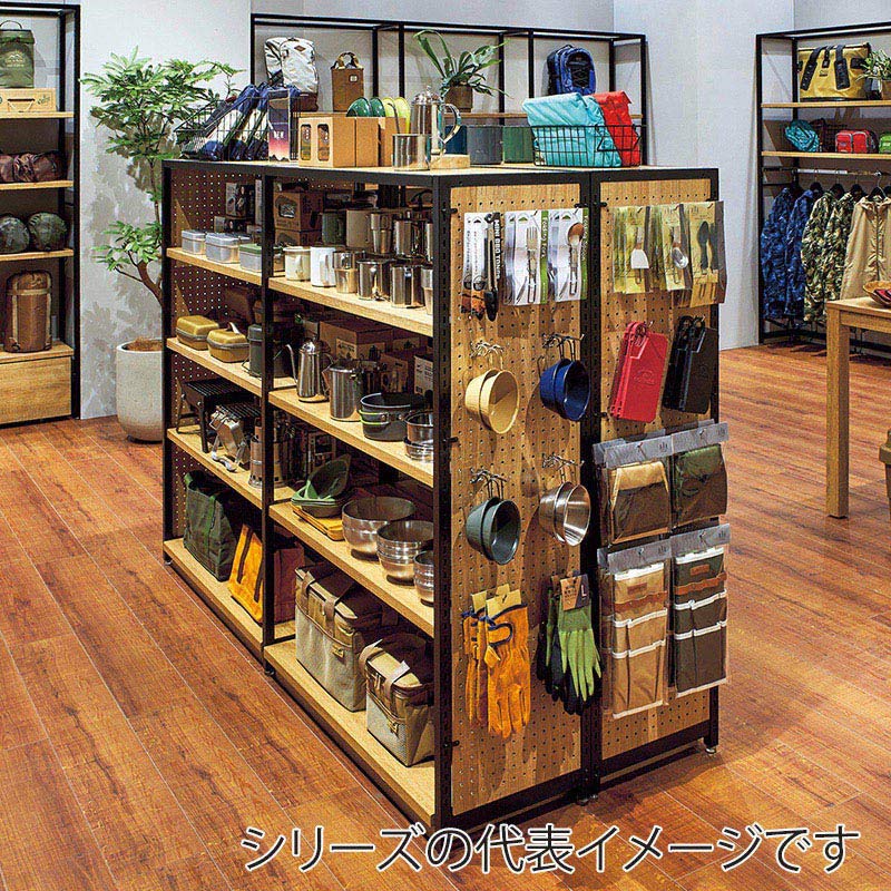 ストア・エキスプレス 店舗什器　ラテラル・ロコ　サイドパネル　有孔 奥行40×高135cm用　ラスティック柄 61-809-8-1 1枚（ご注文単位1枚）【直送品】