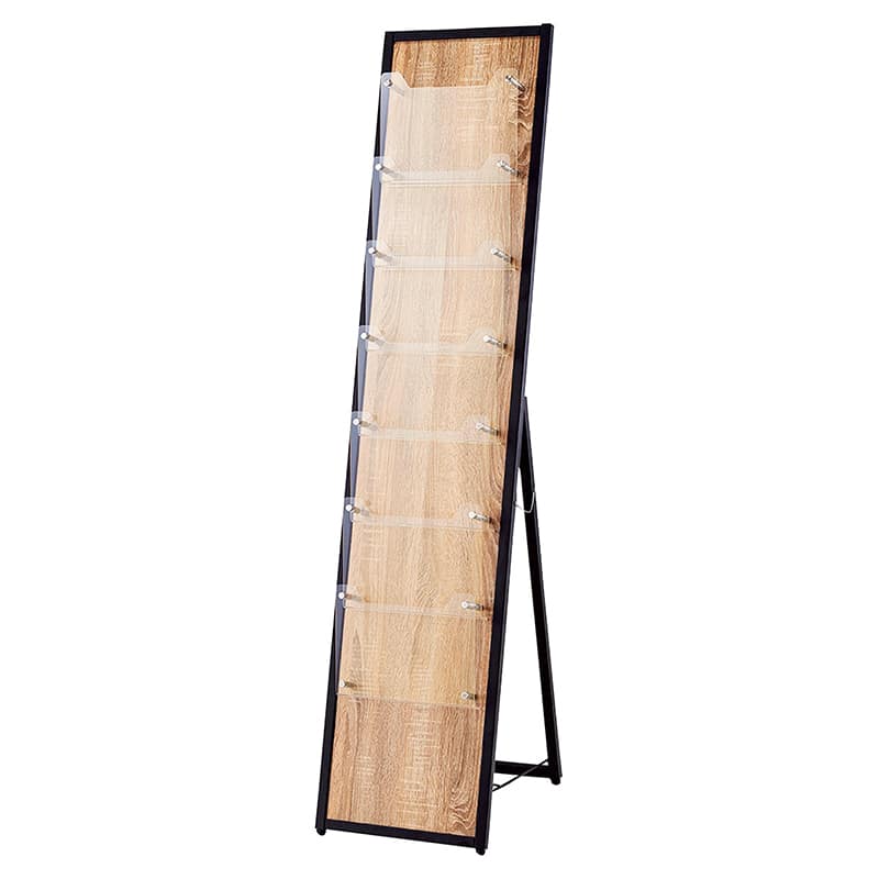 ストア・エキスプレス ウッドカタログスタンド A4 7段1列 ラスティック柄 61-799-83-1 1台（ご注文単位1台）【直送品】