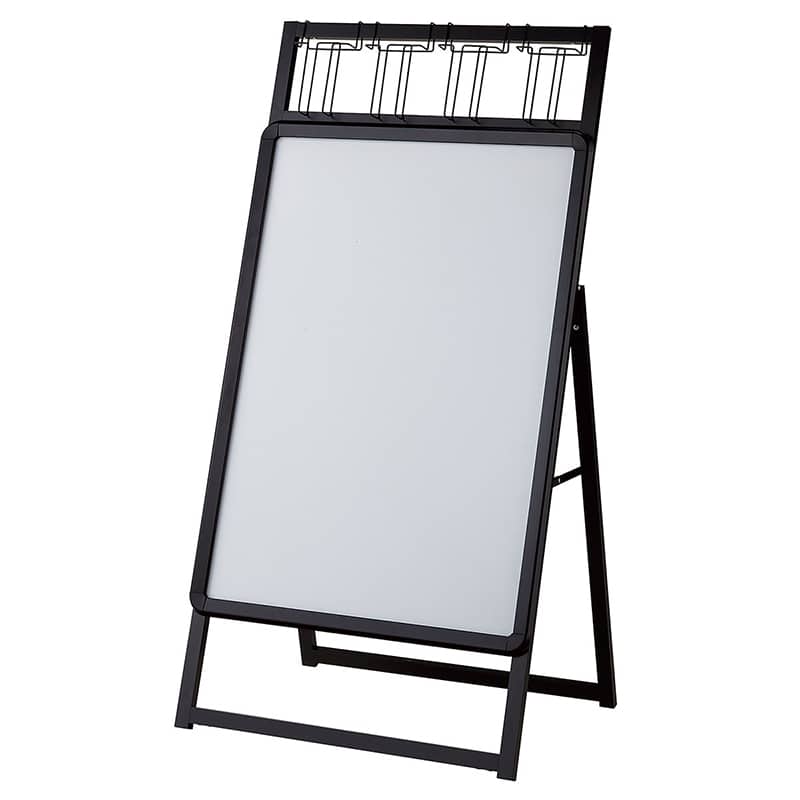 ストア・エキスプレス フロントオープンポスタースタンド 片面仕様 パンフレット差し付き A1 ブラック 61-810-84-2 1台（ご注文単位1台）【直送品】