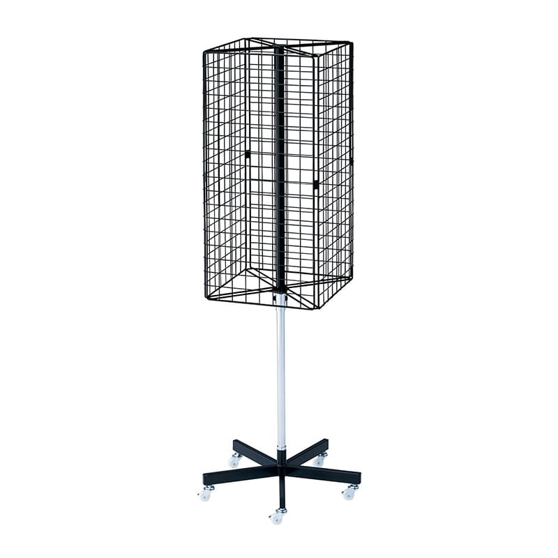 ストア・エキスプレス 4面回転ネット什器 ブラック 61-126-6-2 1台(ご注文単位1台)【直送品】