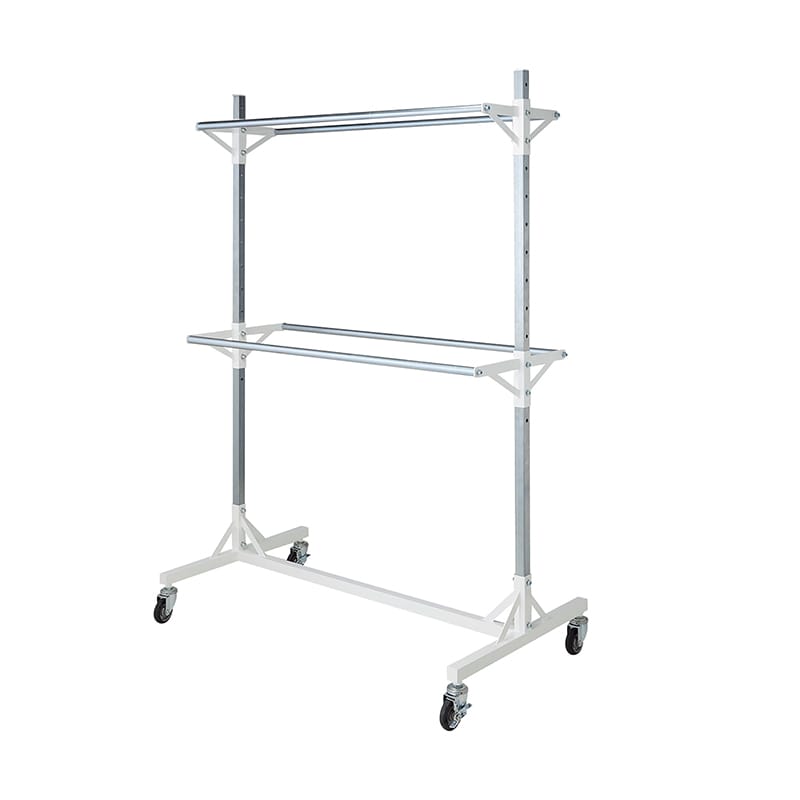 ストア・エキスプレス 大型ダブルハンガーラック W150cm 2段 奥行50cm＋60cm 61-758-9-4 1台（ご注文単位1台）【直送品】