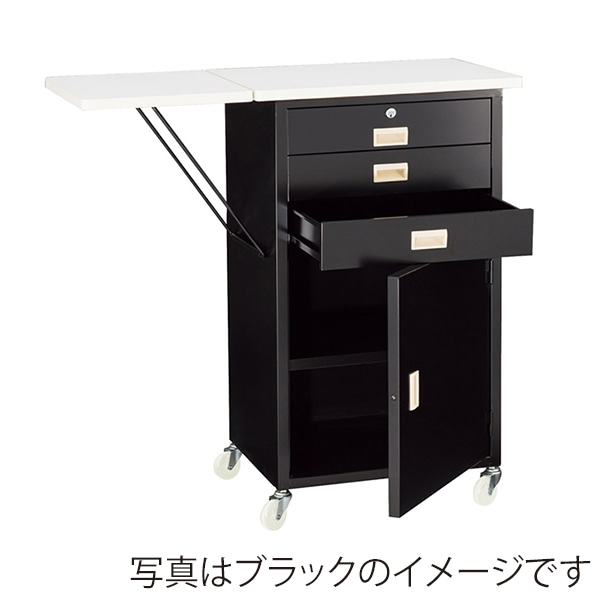 ストア・エキスプレス スチール製作業台 収納付きタイプ 錠付き ホワイト 61-146-9-1 1台（ご注文単位1台）【直送品】