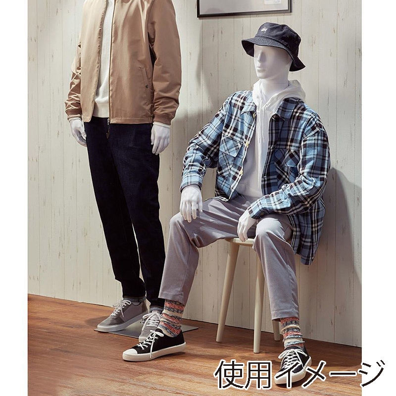 ストア・エキスプレス 紳士全身リアルマネキン 座りポーズ 軽量ABS製 61-780-47-1 1台(ご注文単位1台)【直送品】