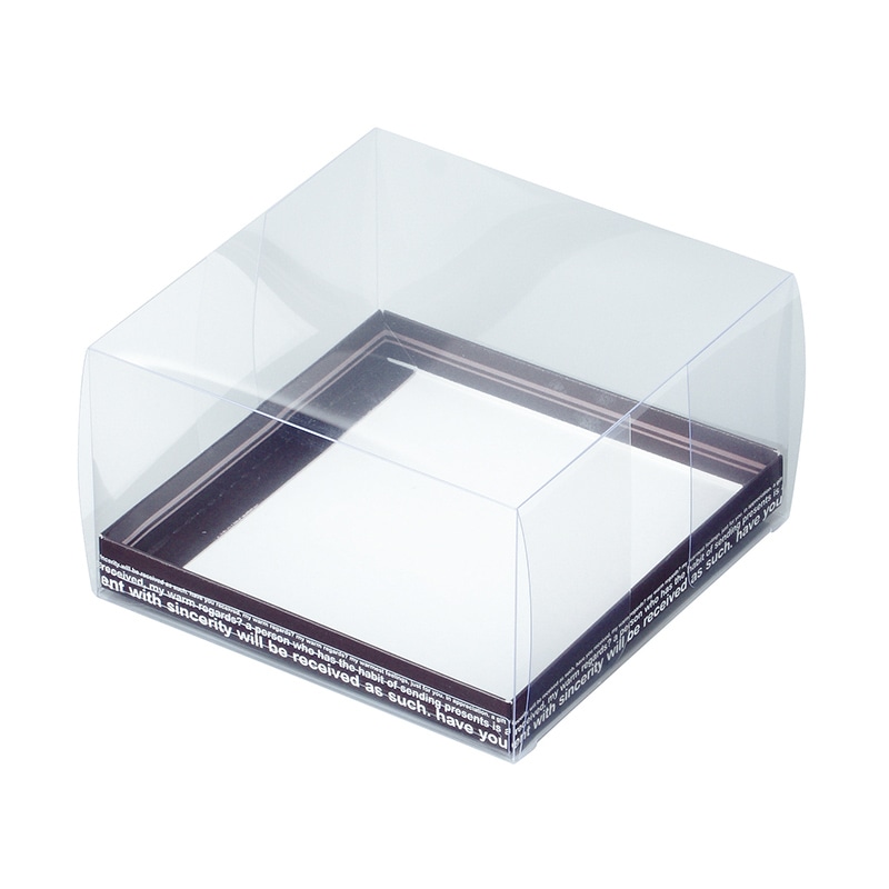 >ヤマニパッケージ 洋菓子箱 クリスタルガトー 150角 H90 アルミ台紙付 20-308B 100セット/箱(ご注文単位1箱)【直送品】