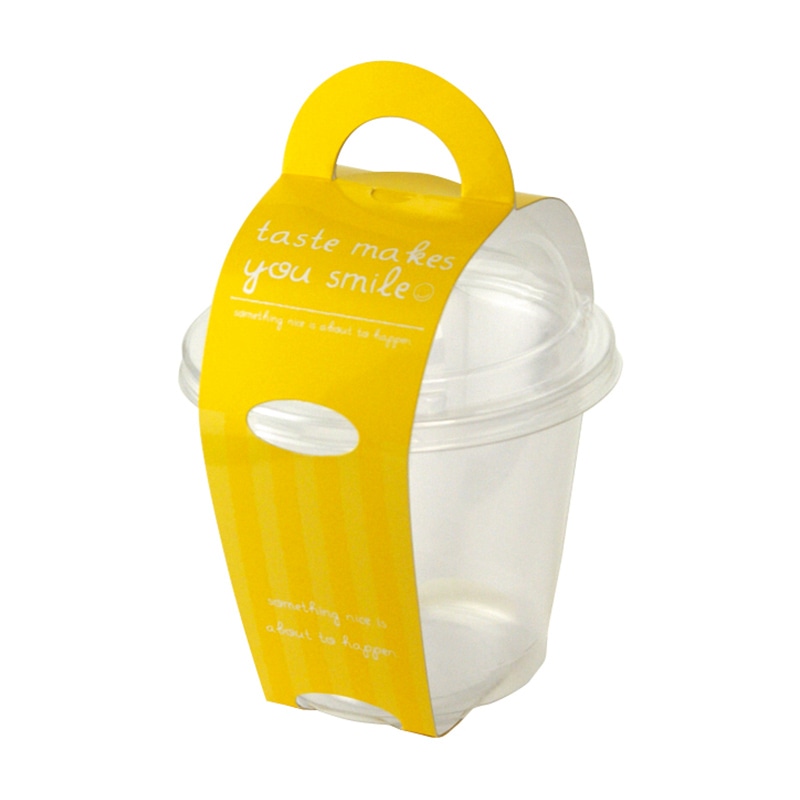 ヤマニパッケージ 洋菓子ケース　スマイルカップ　M イエロー 20-430YE 100セット/箱（ご注文単位1箱）【直送品】