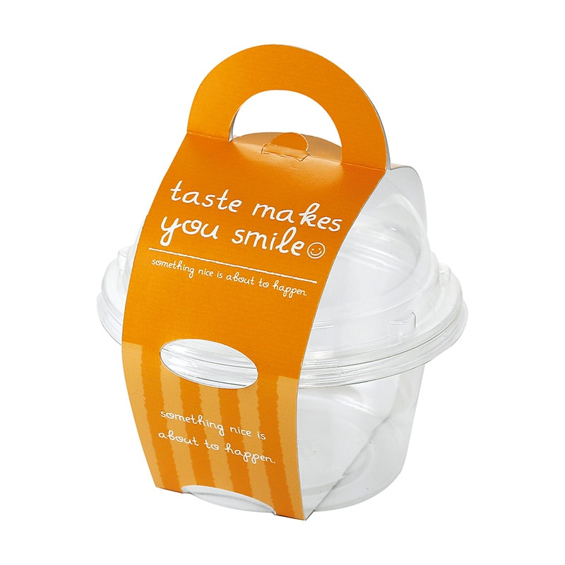 ヤマニパッケージ 洋菓子ケース　スマイルカップ　S オレンジ 20-431OR 100セット/箱（ご注文単位1箱）【直送品】