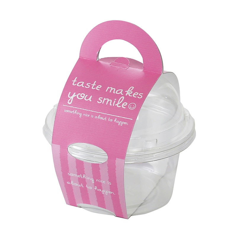 ヤマニパッケージ 洋菓子ケース　スマイルカップ　S ピンク 20-431PI 100セット/箱（ご注文単位1箱）【直送品】