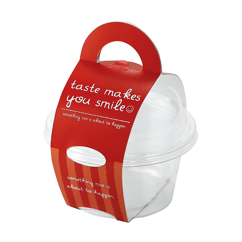 ヤマニパッケージ 洋菓子ケース　スマイルカップ　S レッド 20-431RE 100セット/箱（ご注文単位1箱）【直送品】