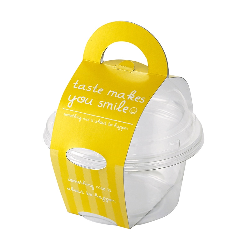 ヤマニパッケージ 洋菓子ケース　スマイルカップ　S イエロー 20-431YE 100セット/箱（ご注文単位1箱）【直送品】