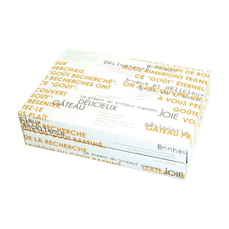 ヤマニパッケージ 洋菓子箱　ギフトBOX　メランジェ 中　オレンジ 20-466OR 100セット/箱（ご注文単位1箱）【直送品】