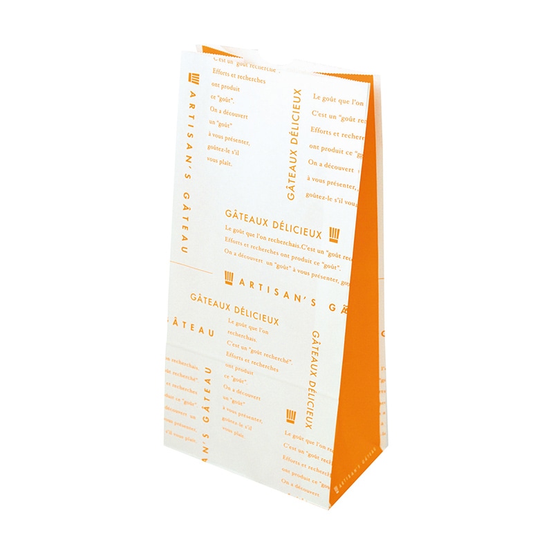 ヤマニパッケージ パティスリー角底袋 オランジェ　8号 20-572 500枚/包（ご注文単位2包）【直送品】