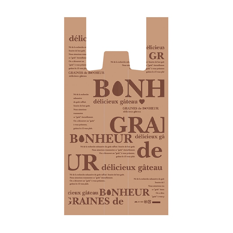 ヤマニパッケージ レジ袋　HDパティスリーバッグ ボヌール　M 20-586 100枚/パック（ご注文単位10パック）【直送品】