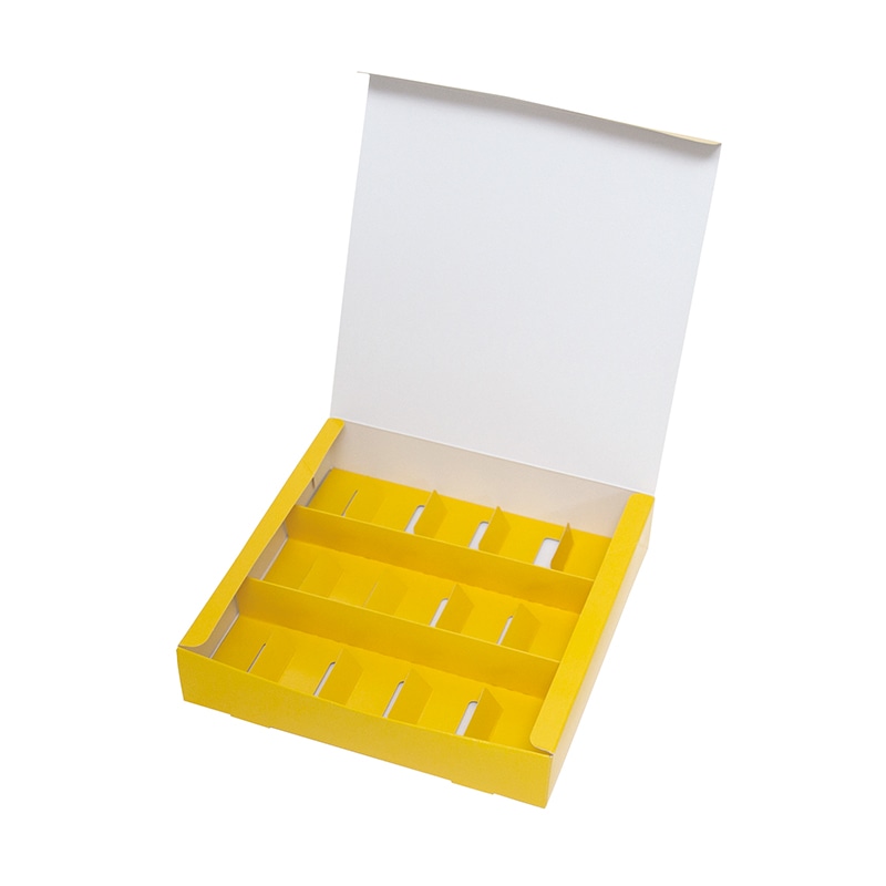 ヤマニパッケージ 洋菓子箱　スフレBOX イエロー　15 20-767 100セット/箱（ご注文単位1箱）【直送品】