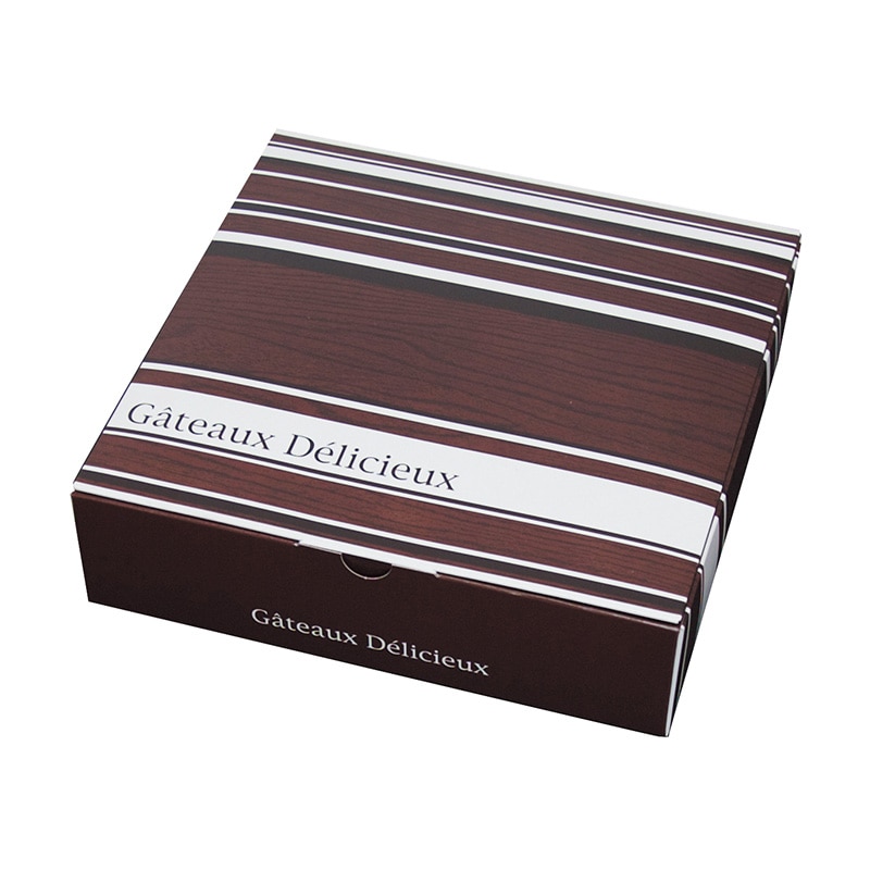 ヤマニパッケージ 洋菓子箱　ギフトBOX　モアレ 10 20-771BR 100セット/箱（ご注文単位1箱）【直送品】