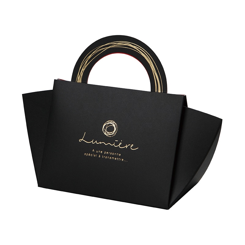 ヤマニパッケージ ギフトケース　ハンディプラティーク　M ブラック／レッド 20-799BR 200枚/箱（ご注文単位1箱）【直送品】