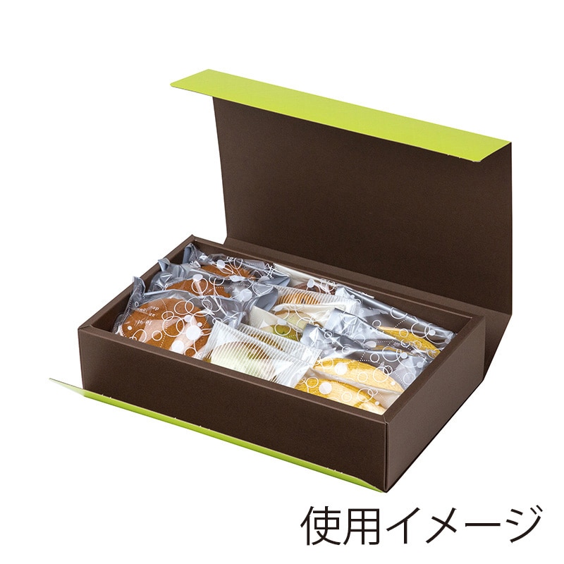 ヤマニパッケージ 洋菓子箱　HBダイヤキルトBOX グリーン　M 20-1456G 50セット/箱（ご注文単位1箱）【直送品】