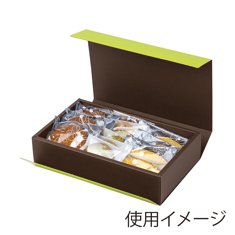 ヤマニパッケージ 洋菓子箱　HBダイヤキルトBOX グリーン　L 20-1457G 50セット/箱（ご注文単位1箱）【直送品】