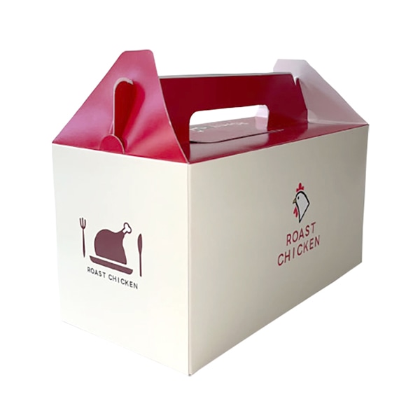 ローストチキン箱 レッド R-5-5 25枚/束(ご注文単位6束)【直送品】