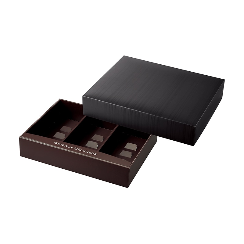 ヤマニパッケージ 洋菓子箱　ドゥミセックギフト ノワール　L 20-1982BL 50セット/箱（ご注文単位1箱）【直送品】