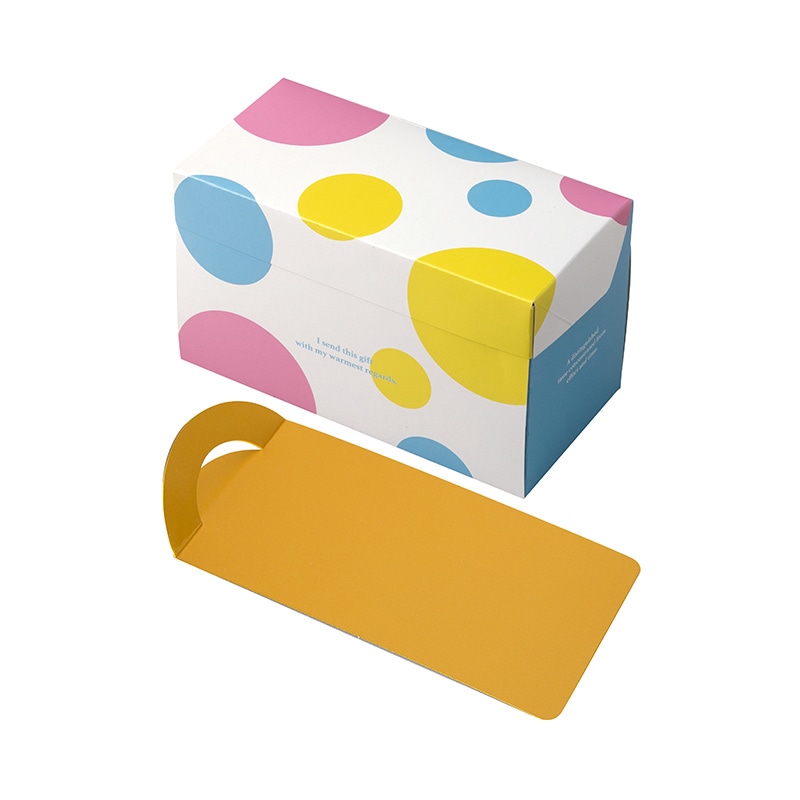 ヤマニパッケージ ロールケーキ箱 フードロール ポルカドット 金台紙付 20-2228T 200セット/箱(ご注文単位1箱)【直送品】