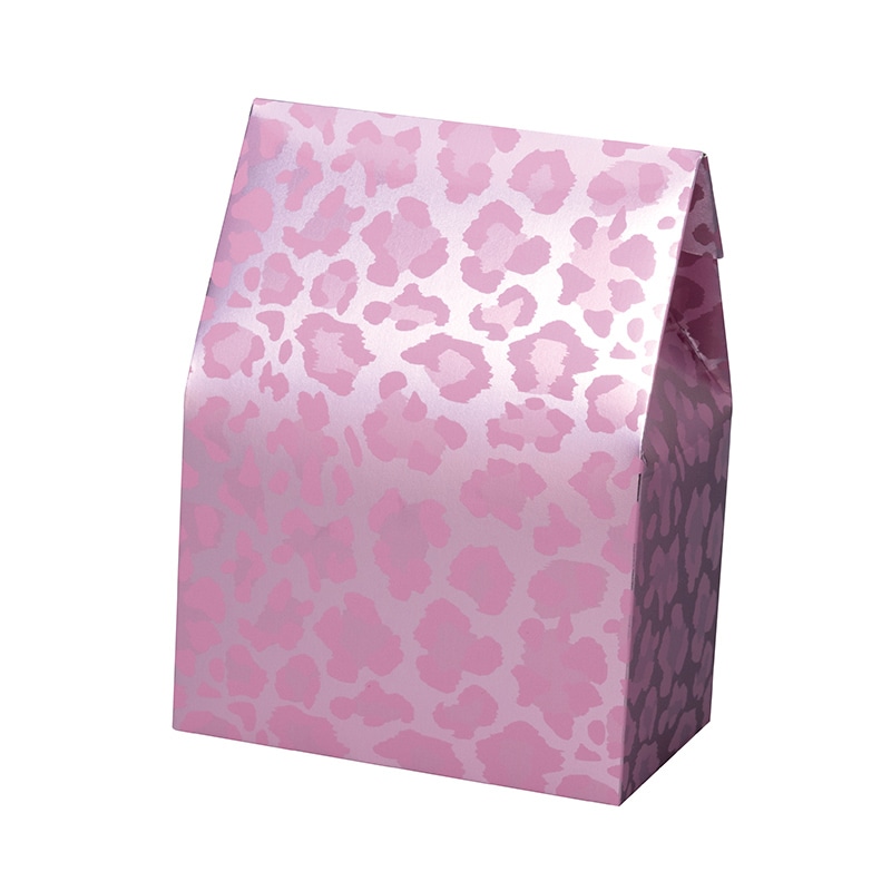 ヤマニパッケージ 洋菓子箱 ミロワール コフレ レオパード ピンク 20-2244 100枚/箱(ご注文単位1箱)【直送品】