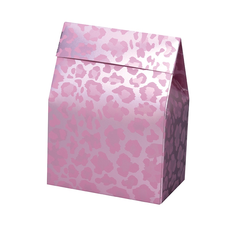 ヤマニパッケージ 洋菓子箱　ミロワール　コフレ　レオパード ピンク 20-2244 100枚/箱（ご注文単位1箱）【直送品】