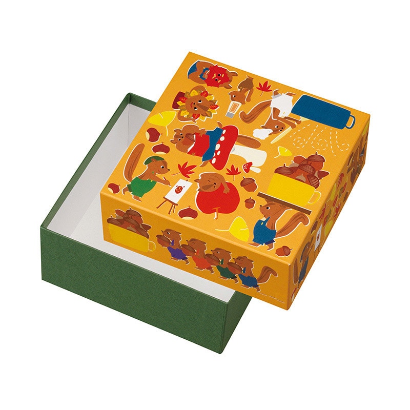 ヤマニパッケージ 貼箱 リスくんの秋 20-2279 30個/箱(ご注文単位1箱)【直送品】