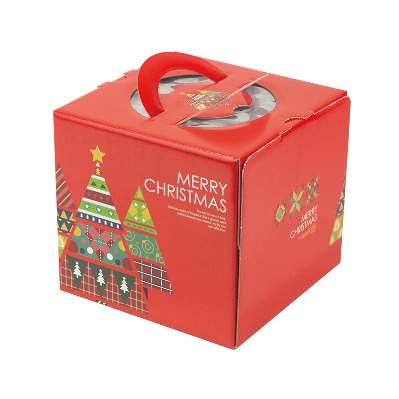 ヤマニパッケージ ケーキ箱 カラフルツリー 4.5号 20-2322 100枚/箱(ご注文単位1箱)【直送品】