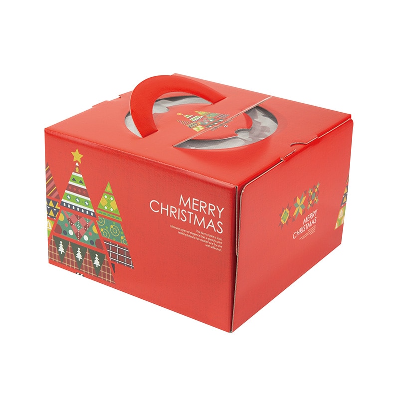 ヤマニパッケージ ケーキ箱 カラフルツリー 6号 20-2324 100枚/箱(ご注文単位1箱)【直送品】