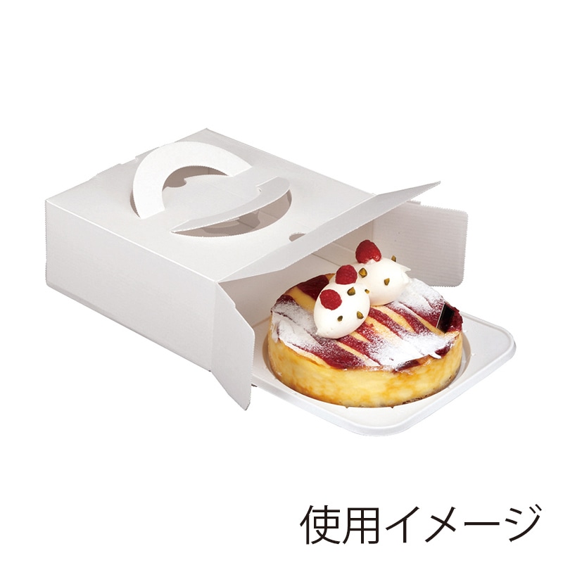 ヤマニパッケージ ケーキ箱　エコガトー 6号　CLトレー付 DE-74B 100セット/箱（ご注文単位1箱）【直送品】