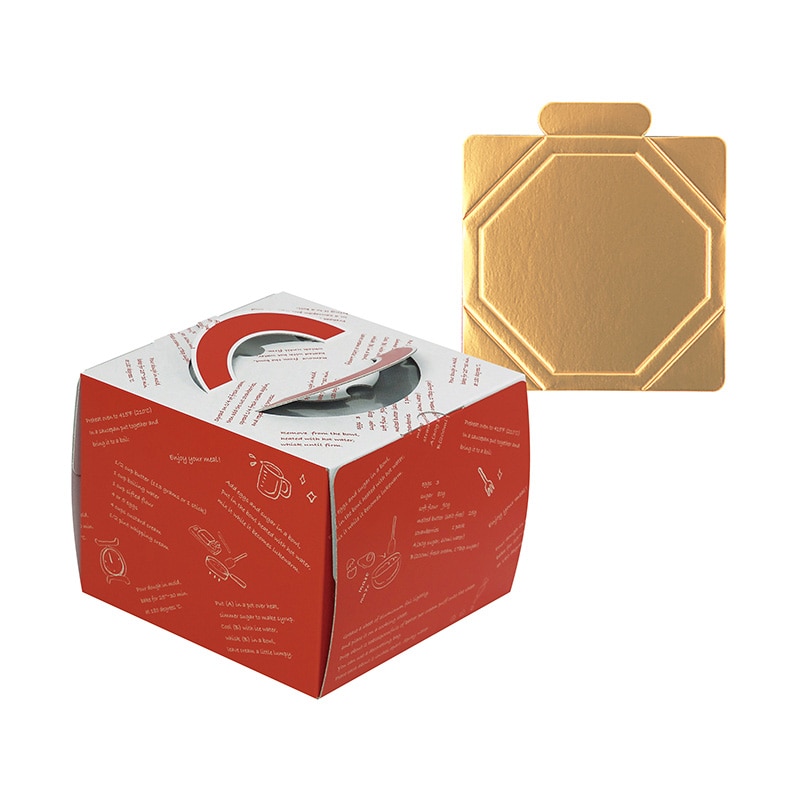 ヤマニパッケージ ケーキ箱 ルージュデコ 4.5号 金台紙付 DE-155T 100セット/パック(ご注文単位1パック)【直送品】