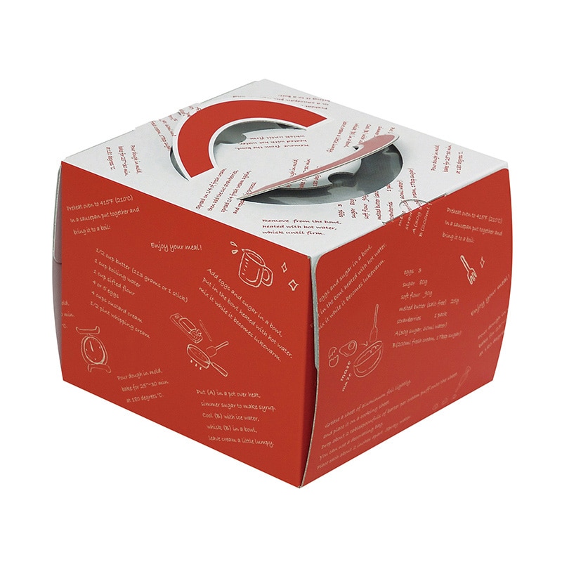 ヤマニパッケージ ケーキ箱　ルージュデコ 7号　台紙なし DE-158 100枚/箱（ご注文単位1箱）【直送品】