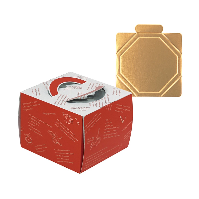 ヤマニパッケージ ケーキ箱　ルージュデコ 7号　金台紙付 DE-158T 100セット/パック（ご注文単位1パック）【直送品】