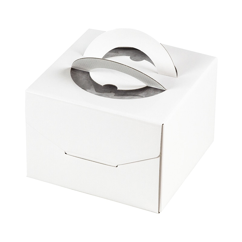 ヤマニパッケージ ケーキ箱　デコホワイト135 5号　台紙・トレーなし DE-171 100枚/箱（ご注文単位1箱）【直送品】