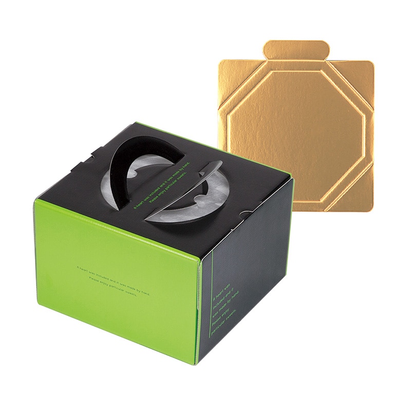 ヤマニパッケージ ケーキ箱 ラグジュデコ 6号 金台紙付 DE-182T 100セット/パック(ご注文単位1パック)【直送品】