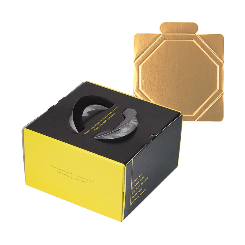 ヤマニパッケージ ケーキ箱 ラグジュデコ 7号 金台紙付 DE-183T 100セット/パック(ご注文単位1パック)【直送品】