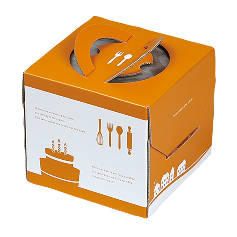 ヤマニパッケージ ケーキ箱 ソレイユデコ135 4号 台紙なし DE-190 100枚/箱(ご注文単位1箱)【直送品】