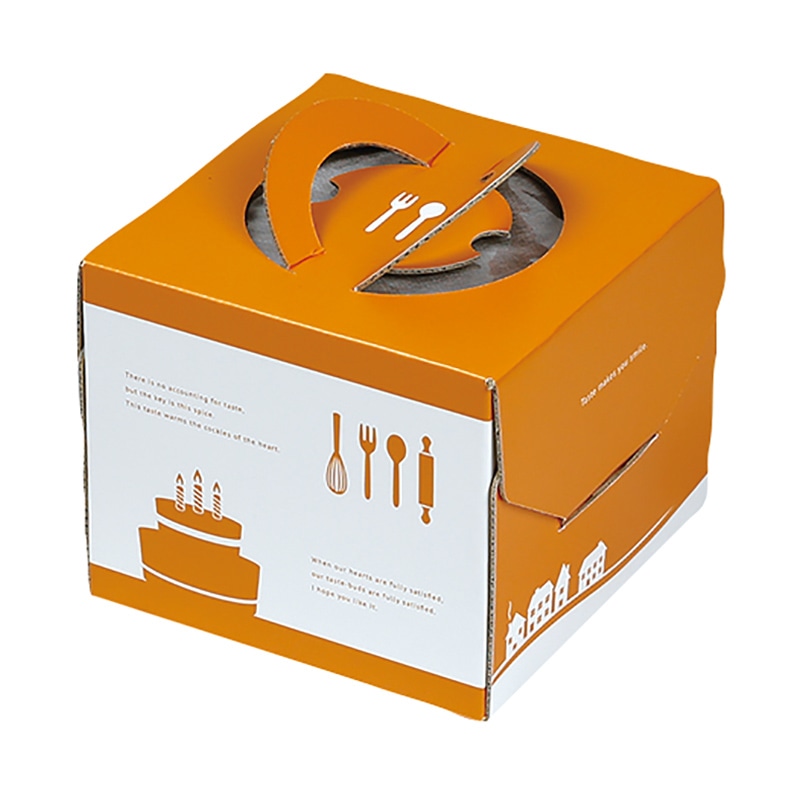 ヤマニパッケージ ケーキ箱 ソレイユデコ135 4.5号 台紙なし DE-191 100枚/箱(ご注文単位1箱)【直送品】