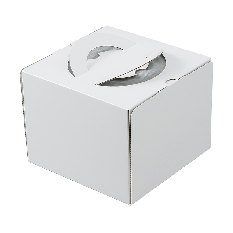 ヤマニパッケージ ケーキ箱 デコホワイト150 上差し 4.5号 台紙なし DE-224 100枚/箱(ご注文単位1箱)【直送品】