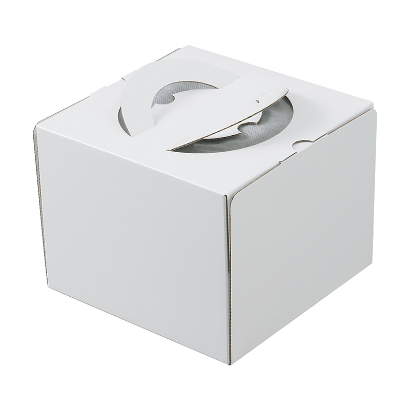 ヤマニパッケージ ケーキ箱 デコホワイト150 上差し 5号 台紙なし DE-225 100枚/箱(ご注文単位1箱)【直送品】