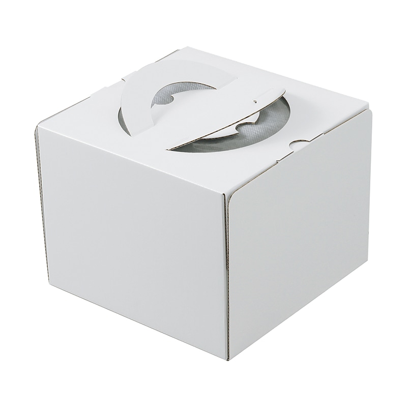 ヤマニパッケージ ケーキ箱 デコホワイト150 上差し 6号 台紙なし DE-226 100枚/箱(ご注文単位1箱)【直送品】