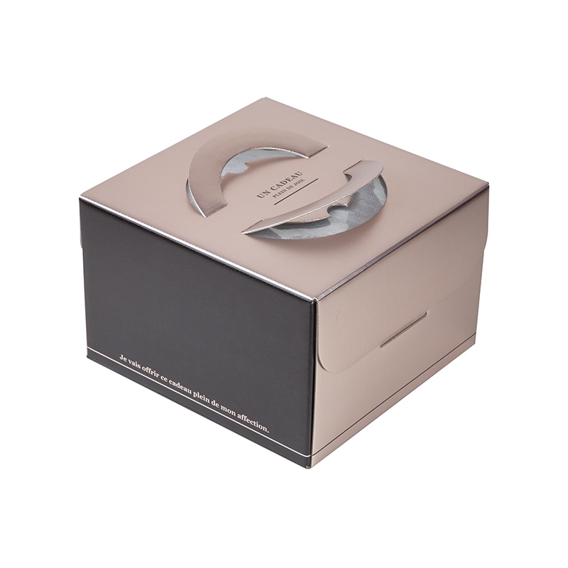 ヤマニパッケージ ケーキ箱 リュクスデコ 6号 金台紙付 DE-262TM 100セット/パック(ご注文単位1パック)【直送品】