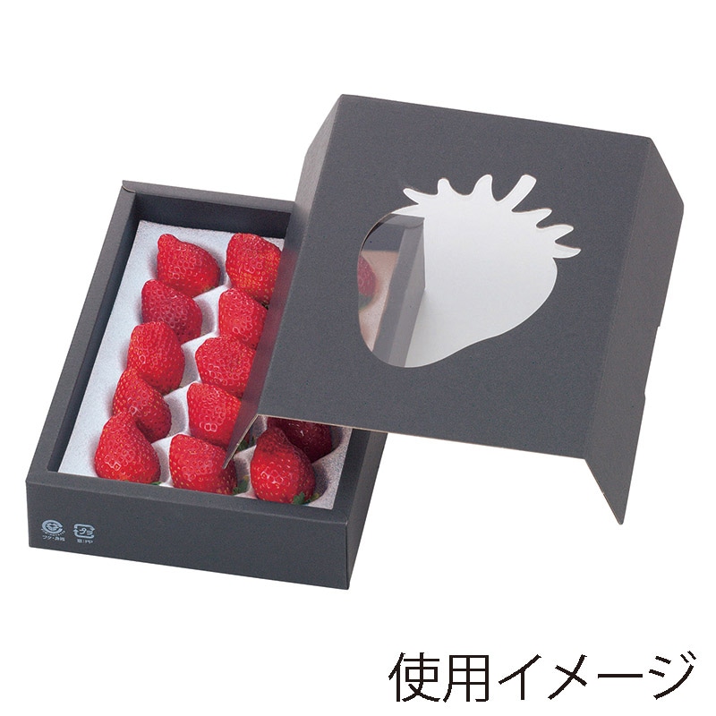 いちごホールトレー箱　イチゴ窓開 PP貼り L-478M 50枚/束（ご注文単位2束）【直送品】