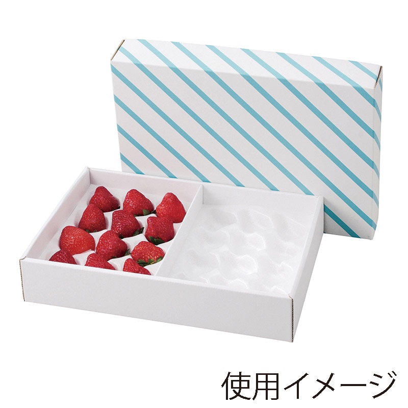 いちごホールトレー箱 イチゴクッション2Pカブセ箱 L-2251 25枚/束(ご注文単位2束)【直送品】