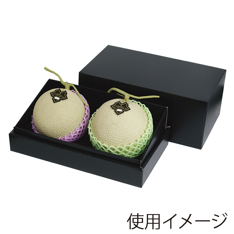 インロー箱 メロン 2ヶ用 黒 L-2300 20枚/束(ご注文単位2束)【直送品】