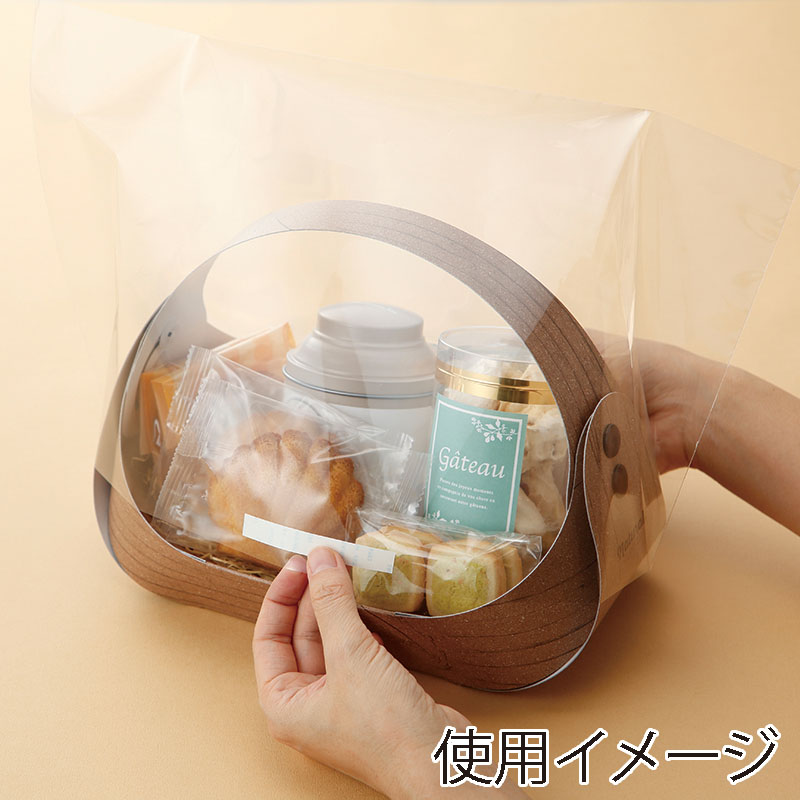 フルーツバスケット ミニミニ木目 ラッピング袋付 L-2437A 10枚/袋(ご注文単位6袋)【直送品】