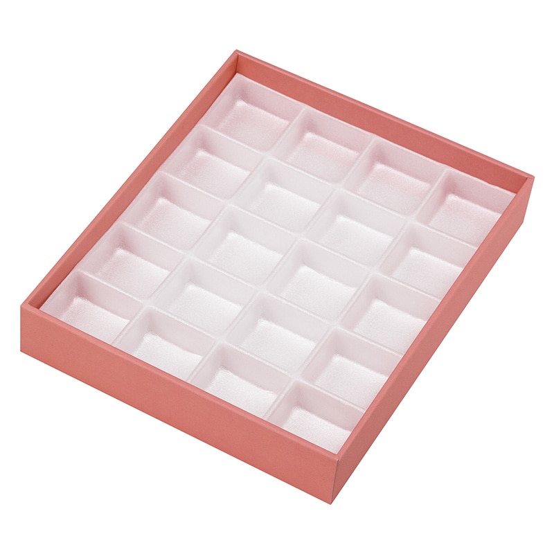 ヤマニパッケージ 和菓子箱　和彩　トレー付 こうばい色　20ヶ入 19-102KB 100個/束（ご注文単位2束）【直送品】