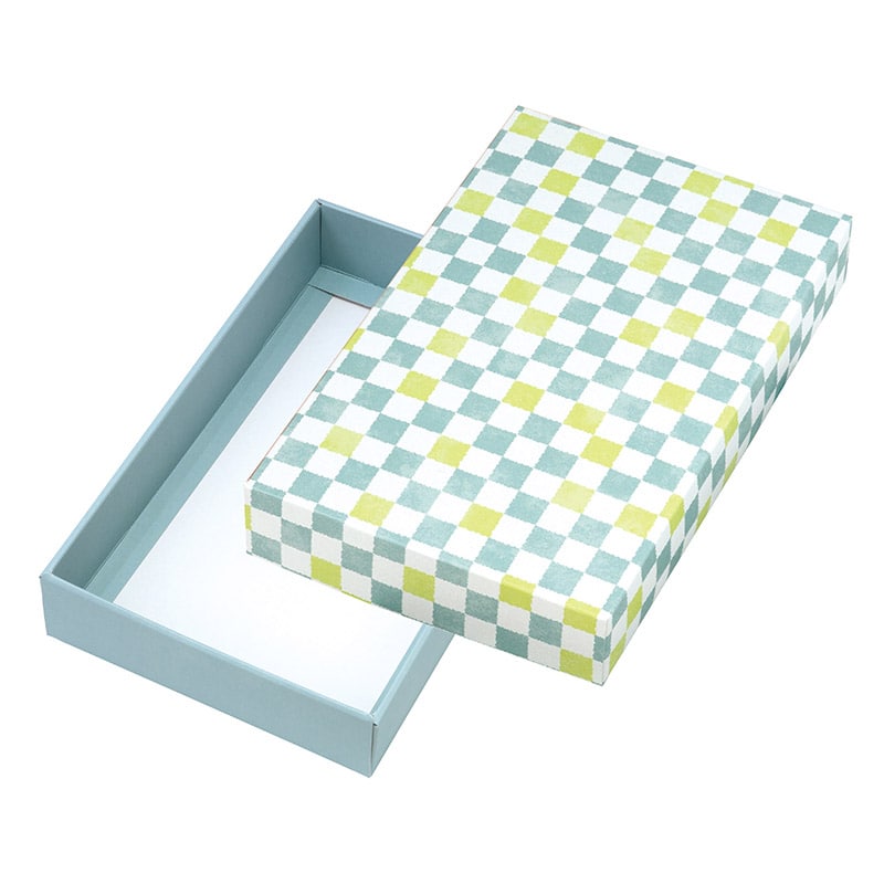 ヤマニパッケージ 和菓子箱　格子　トレーなし そら色　15ヶ入 19-106S 100個/束（ご注文単位2束）【直送品】