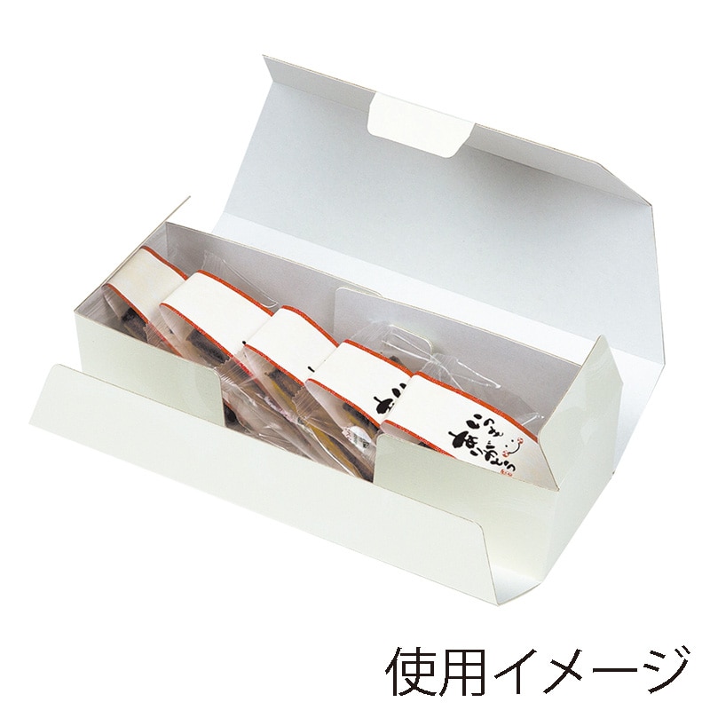 ヤマニパッケージ 和菓子箱　和包　ふで柄 小　白 19-196W 100個/束（ご注文単位2束）【直送品】